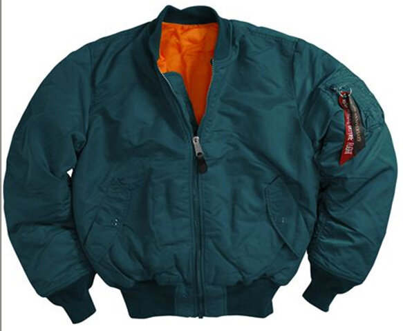 BOMBER ALPHA MA1 AZUL VERDOSO